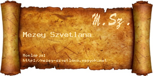 Mezey Szvetlana névjegykártya